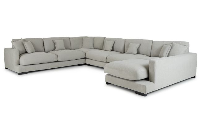 Emery Gray Fabric Medium Right Chaise Sectional