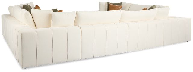 Cruz White Fabric 8-piece Modular Sectional