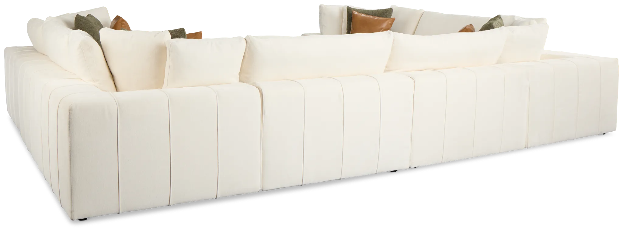 Cruz White Fabric 8-piece Modular Sectional