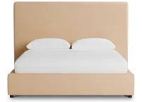 Grayton Merino Taupe 54" Upholstered Platform Bed