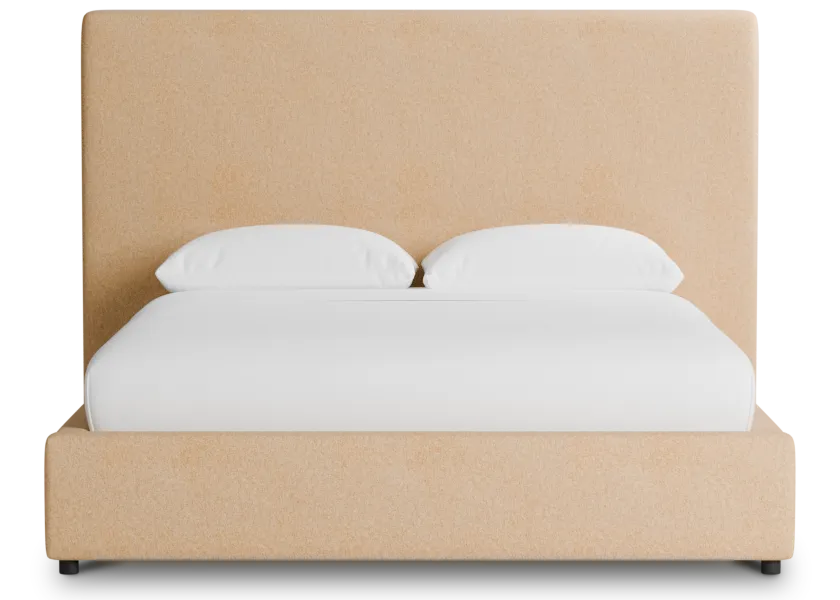 Grayton Merino Taupe 54" Upholstered Platform Bed