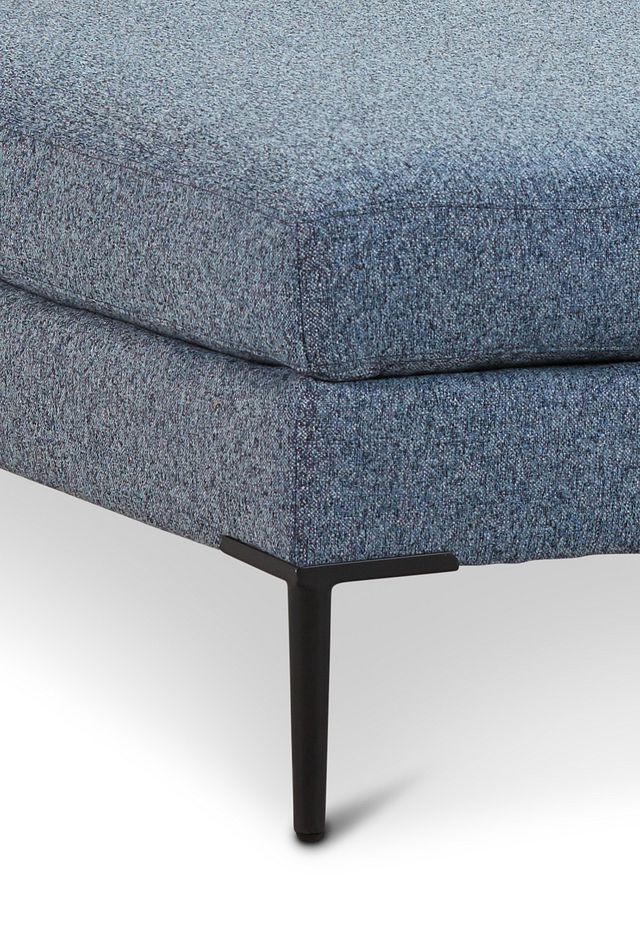 Morgan Blue Fabric Cocktail Ottoman With Metal Legs (2)