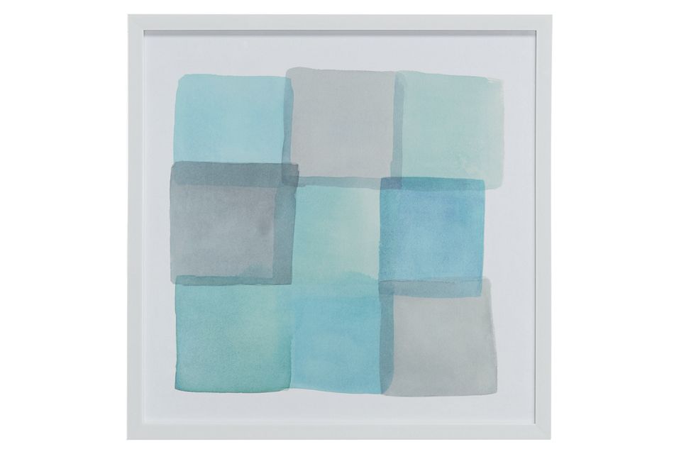 Tiles Blue Framed Wall Art