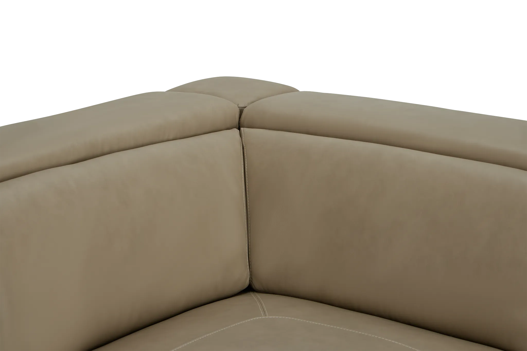 Ainsley Beige Leather Large Dual Power Reclining Two-arm Sectional