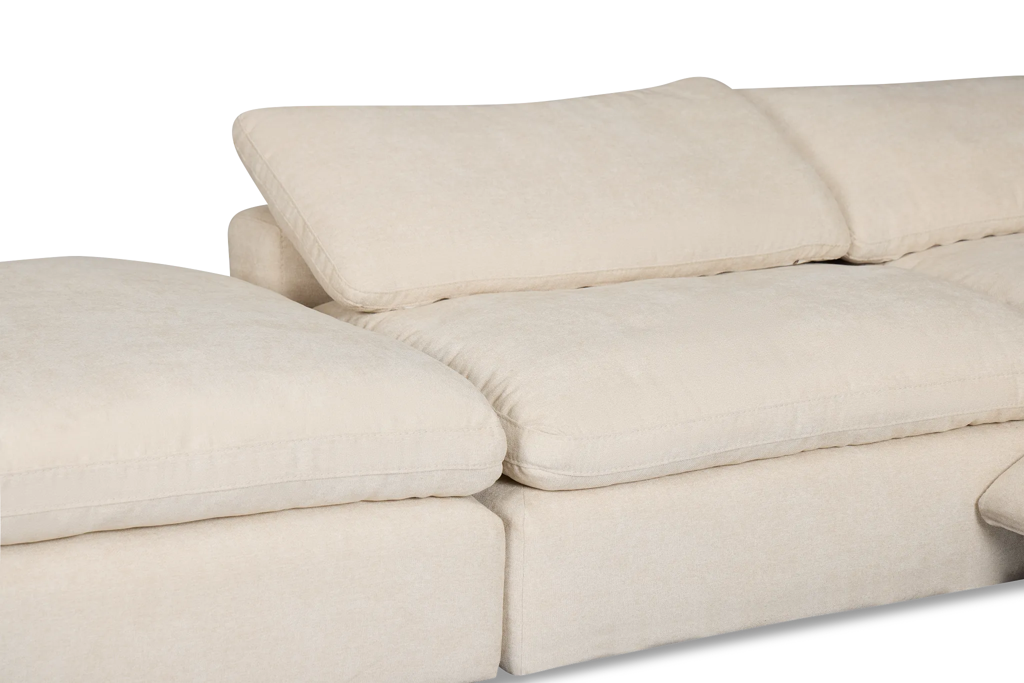 Drift Light Beige Fabric Large Dual Power Left Bumper Sectional