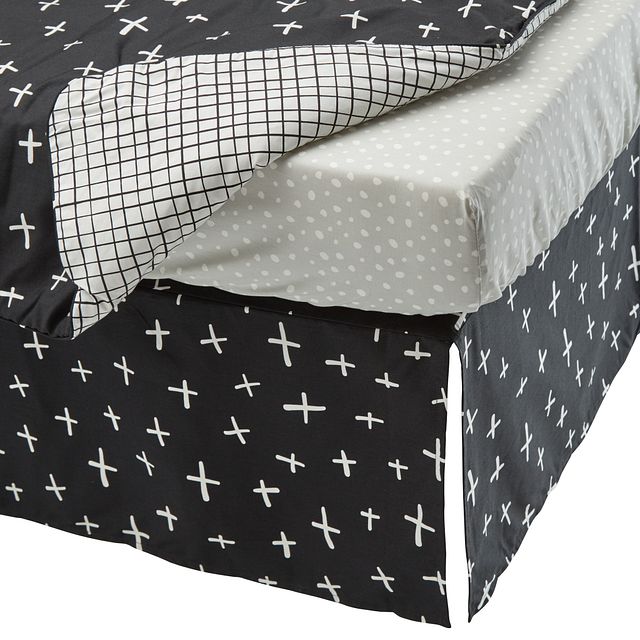 Tuxedo Black 5 Piece Crib Bedding Set (2)