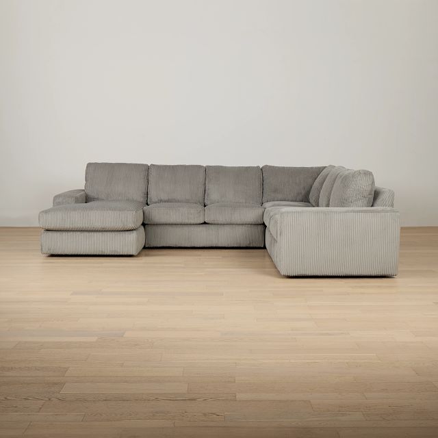 Charlie Gray Fabric Medium Left Chaise Sectional
