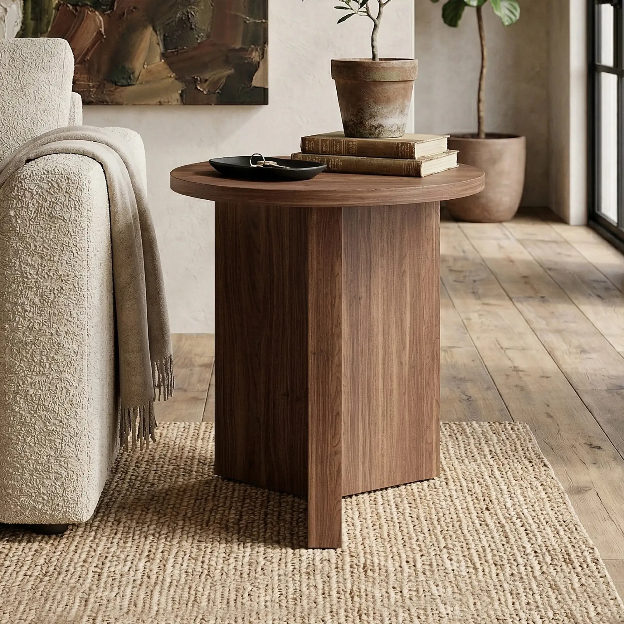 Gerri Mid Tone Round End Table Gerri Mid Tone Round End Table