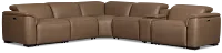 Flexsteel Brodie Dark Brown Lthr/vinyl Medium Dual Power 2-arm Reclining Sectional