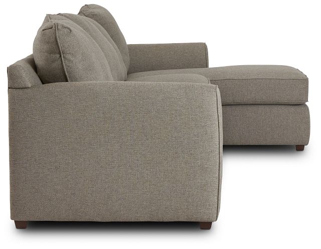 Asheville Brown Fabric Small Right Chaise Sectional