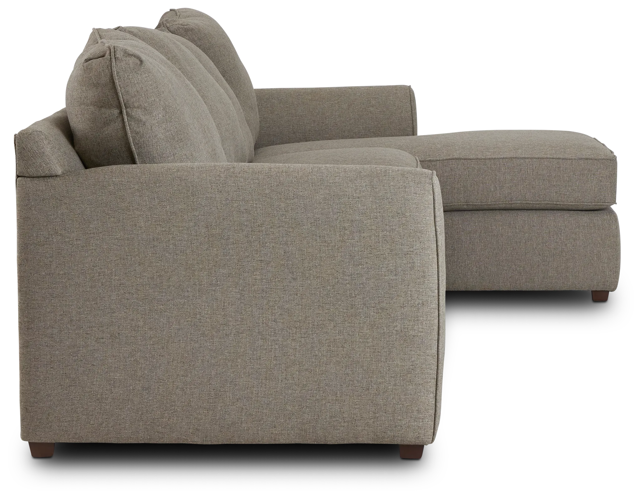 Asheville Brown Fabric Small Right Chaise Sectional