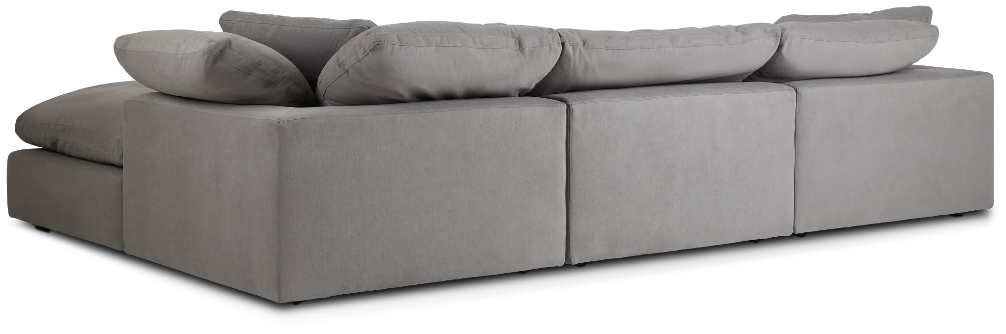 Nixon Light Gray Fabric 4-piece Bumper Sectional