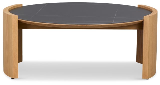 Nomad Light Tone Ceramic Round Coffee Table