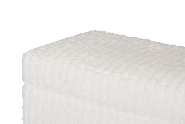Teddy White Fabric Ottoman