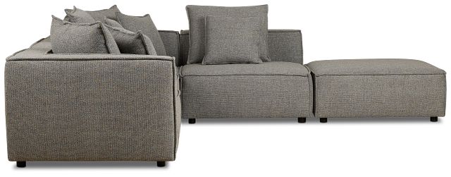 Tatum Gray Fabric 5pc Bumper Sectional