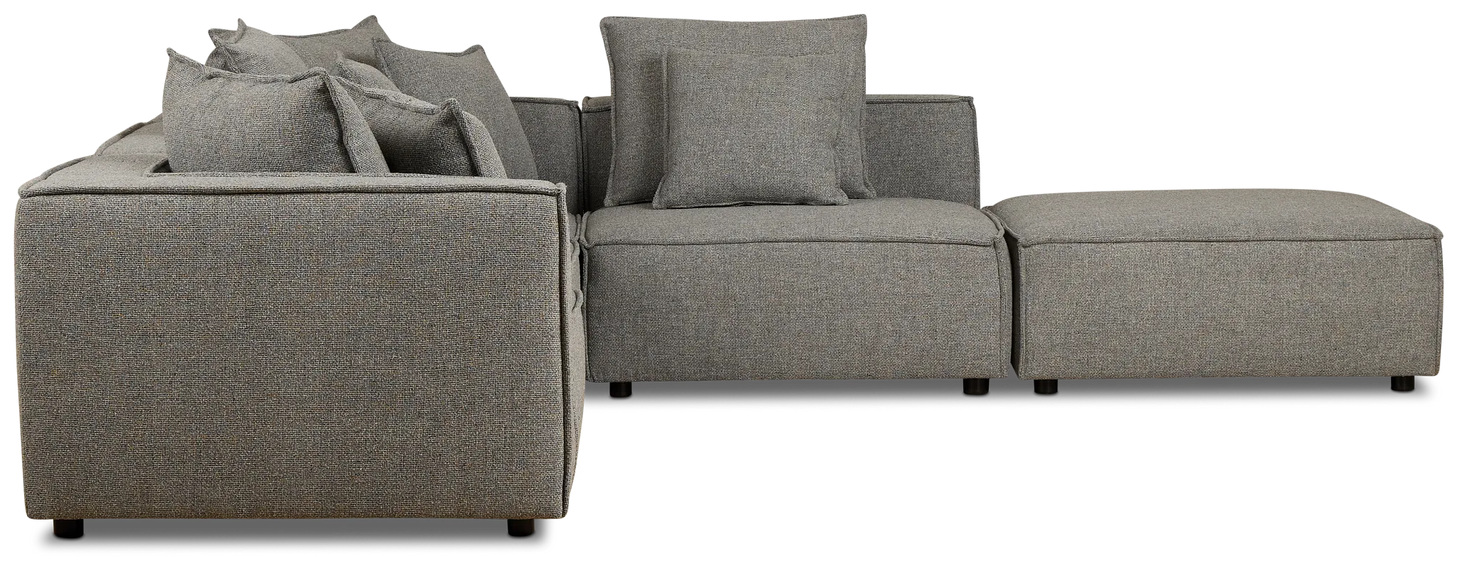 Tatum Gray Fabric 5pc Bumper Sectional