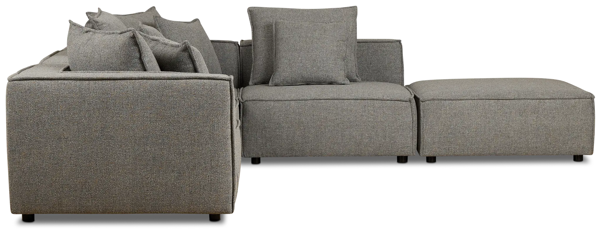 Tatum Gray Fabric 5pc Bumper Sectional Tatum Gray Fabric 5pc Bumper Sectional