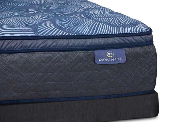 Serta Perfect Sleeper Cobalt Calm Plush Low-profile Mattress Set