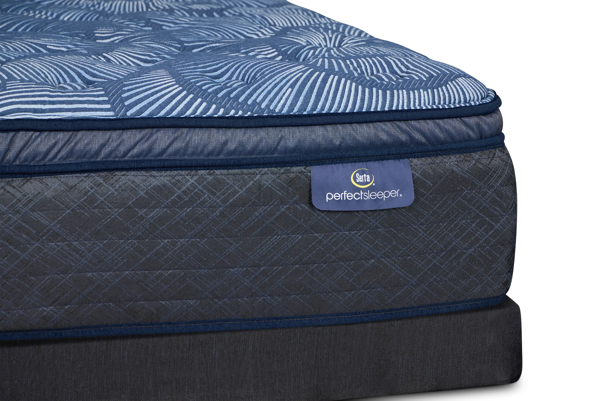 Serta Perfect Sleeper Cobalt Calm Plush Low-profile Mattress Set