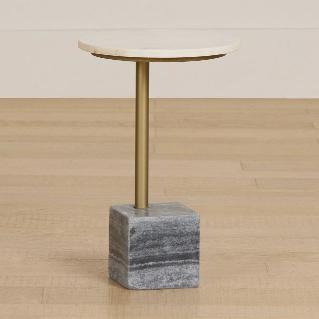 Britt White Marble Accent Table