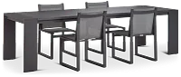 Linear Dark Gray 110" Aluminum Table & 4 Sling Side Chairs