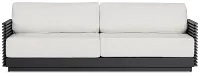 Monterey Black Aluminum Sofa With Light Gray Cushions