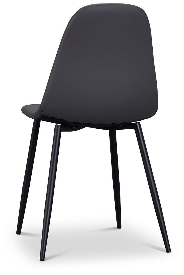 Havana Gray Micro Upholstered Side Chair W/ Black Legs