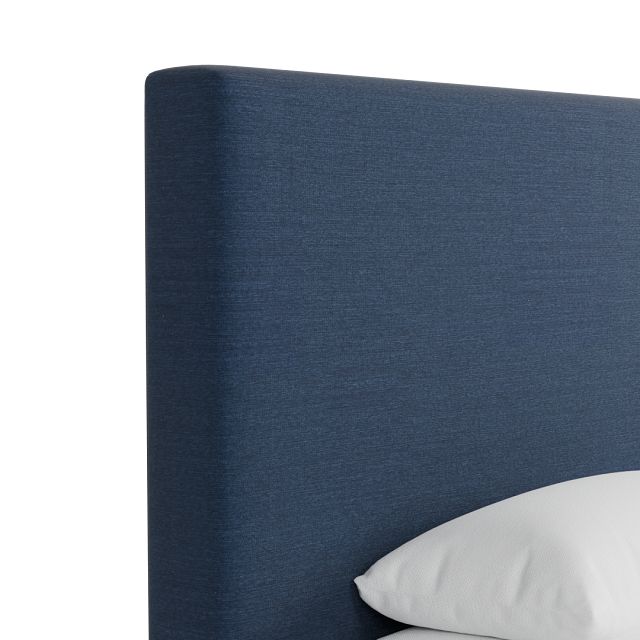 Grayton Peyton Dark Blue 54" Upholstered Platform Bed