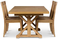 Nantucket Light Tone Trestle Table & 4 Light Tone Chairs