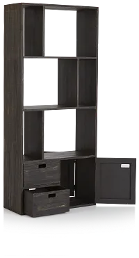 Indigo Light Brown Wood Bookcase