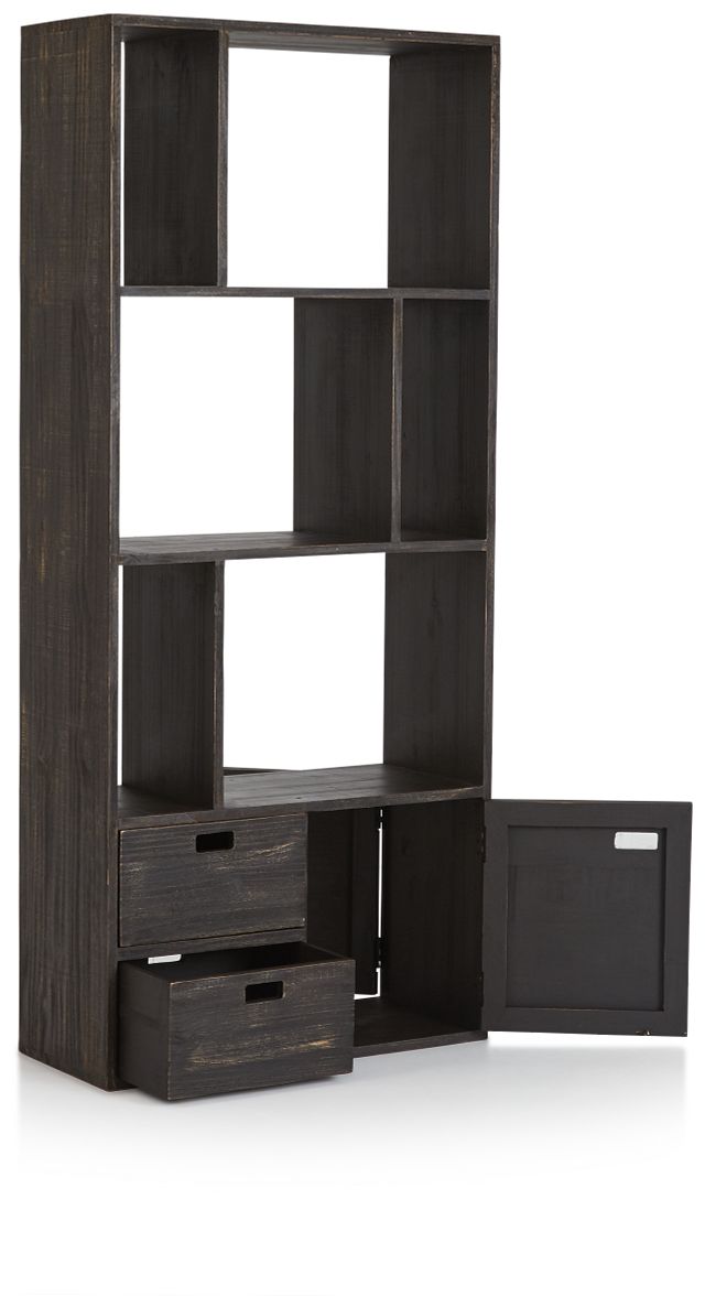 Indigo Light Brown Wood Bookcase