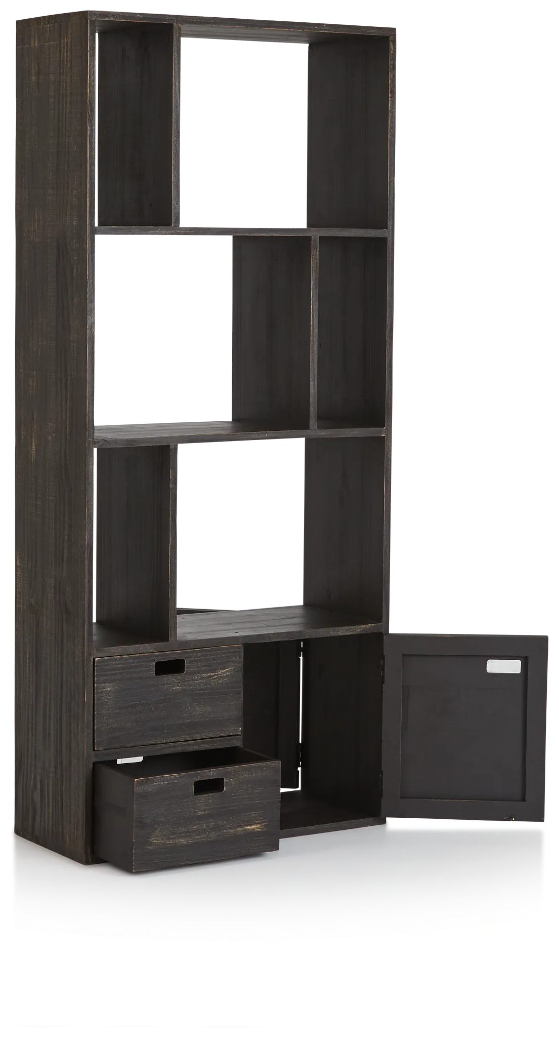 Indigo Light Brown Wood Bookcase