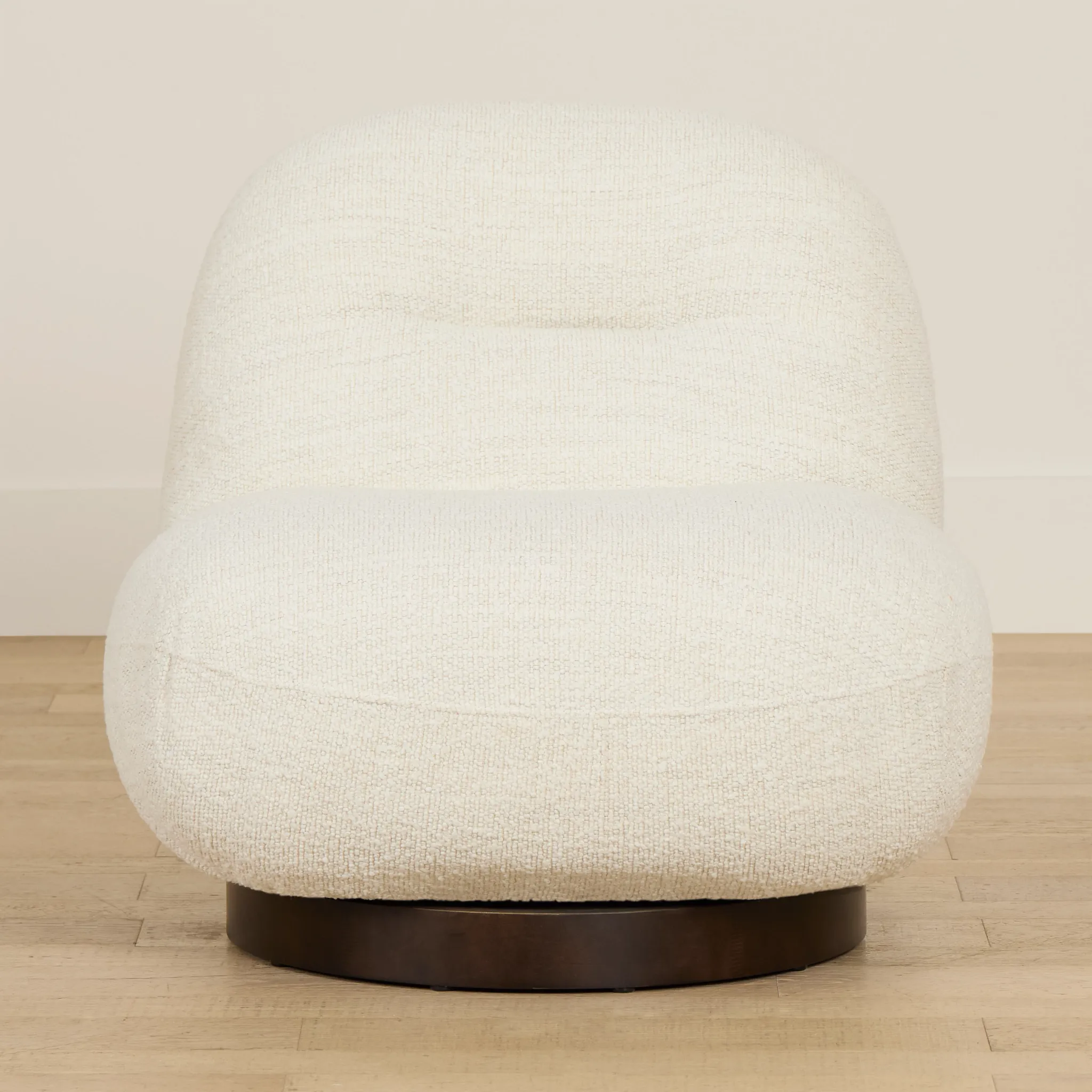 Aaliyah White Fabric Swivel Accent Chair