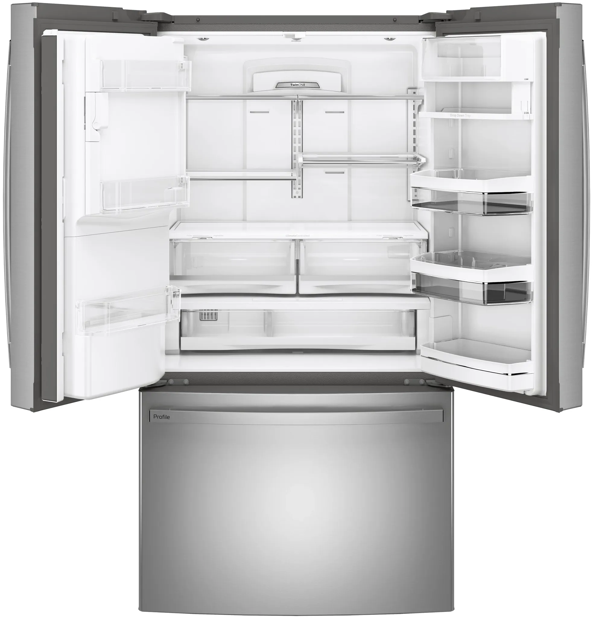 Ge Profile 22 Series Stainless Steel Bottom Freezer Refrigerator