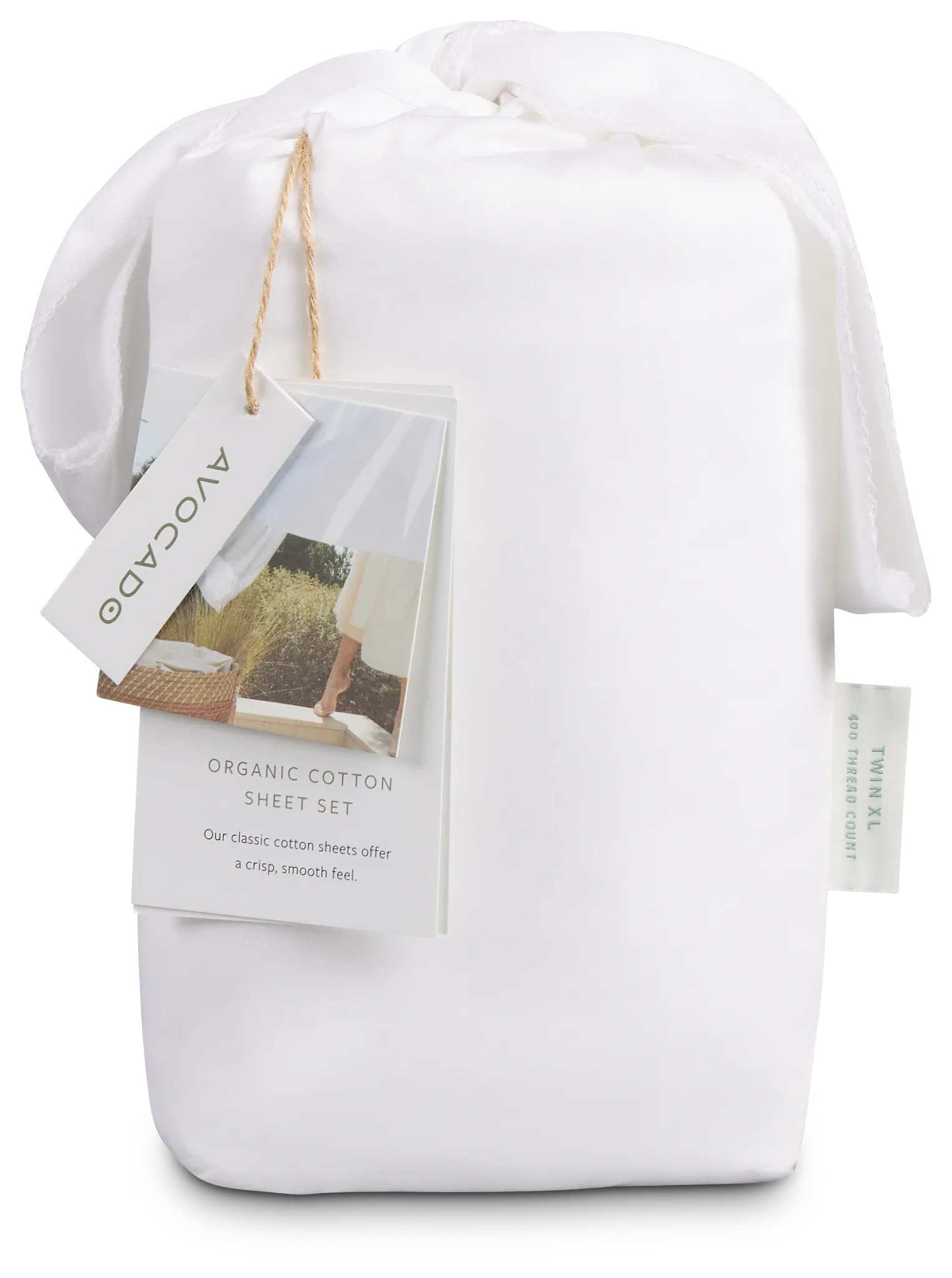 Avocado Organic White 400 Thread Sheets