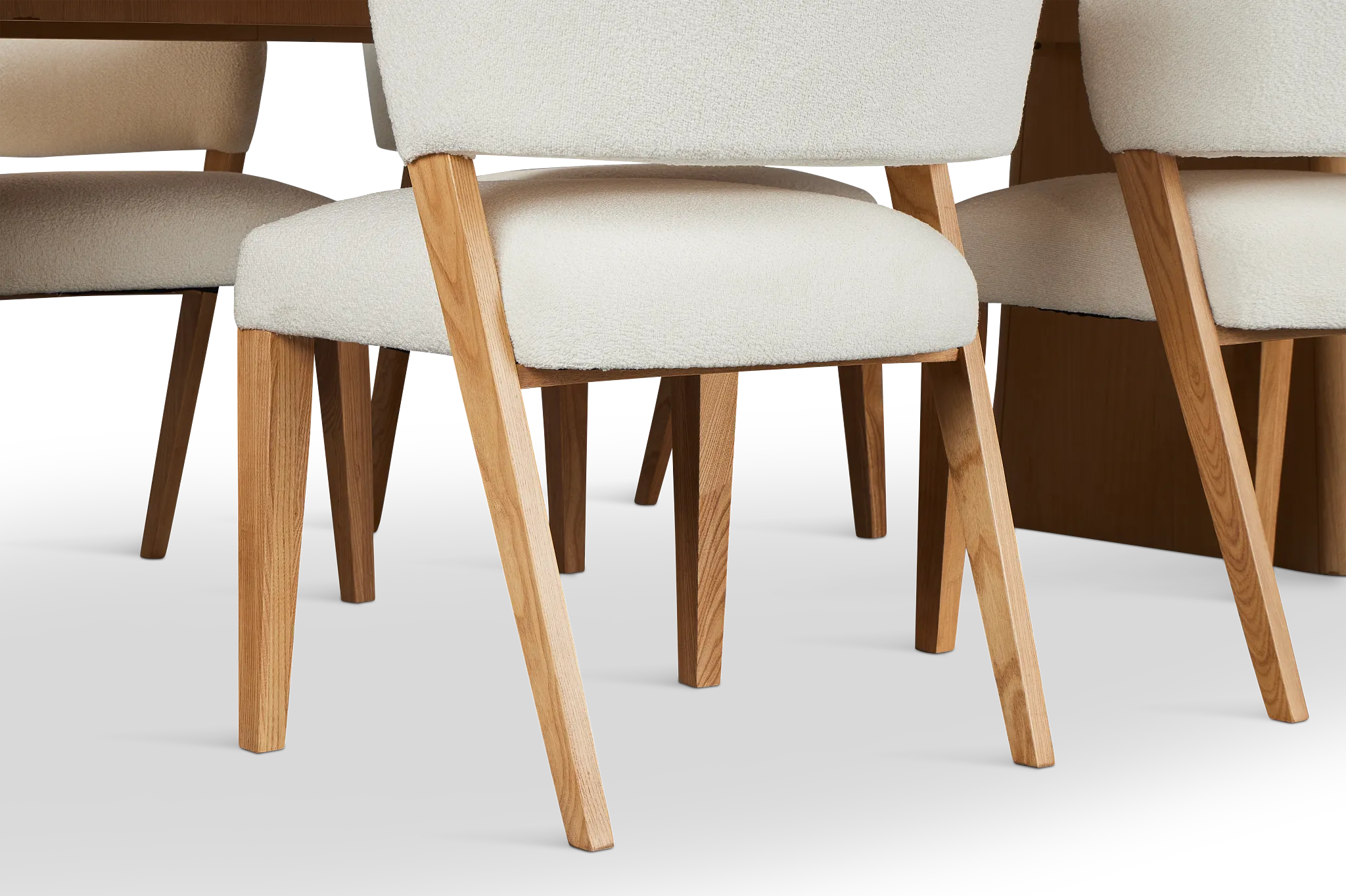 Malibu Light Tone Rect Table & 4 Upholstered Chairs