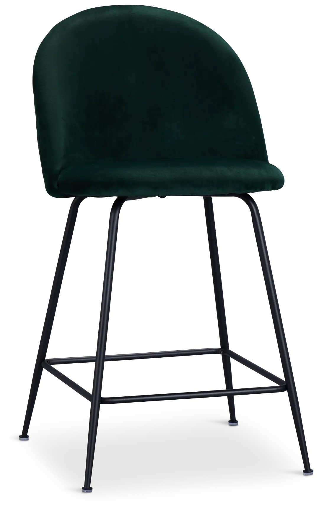 Capri Dark Green Velvet Upholstered 24" Barstools W/black Legs Capri Dark Green Velvet Upholstered 24" Barstools W/black Legs