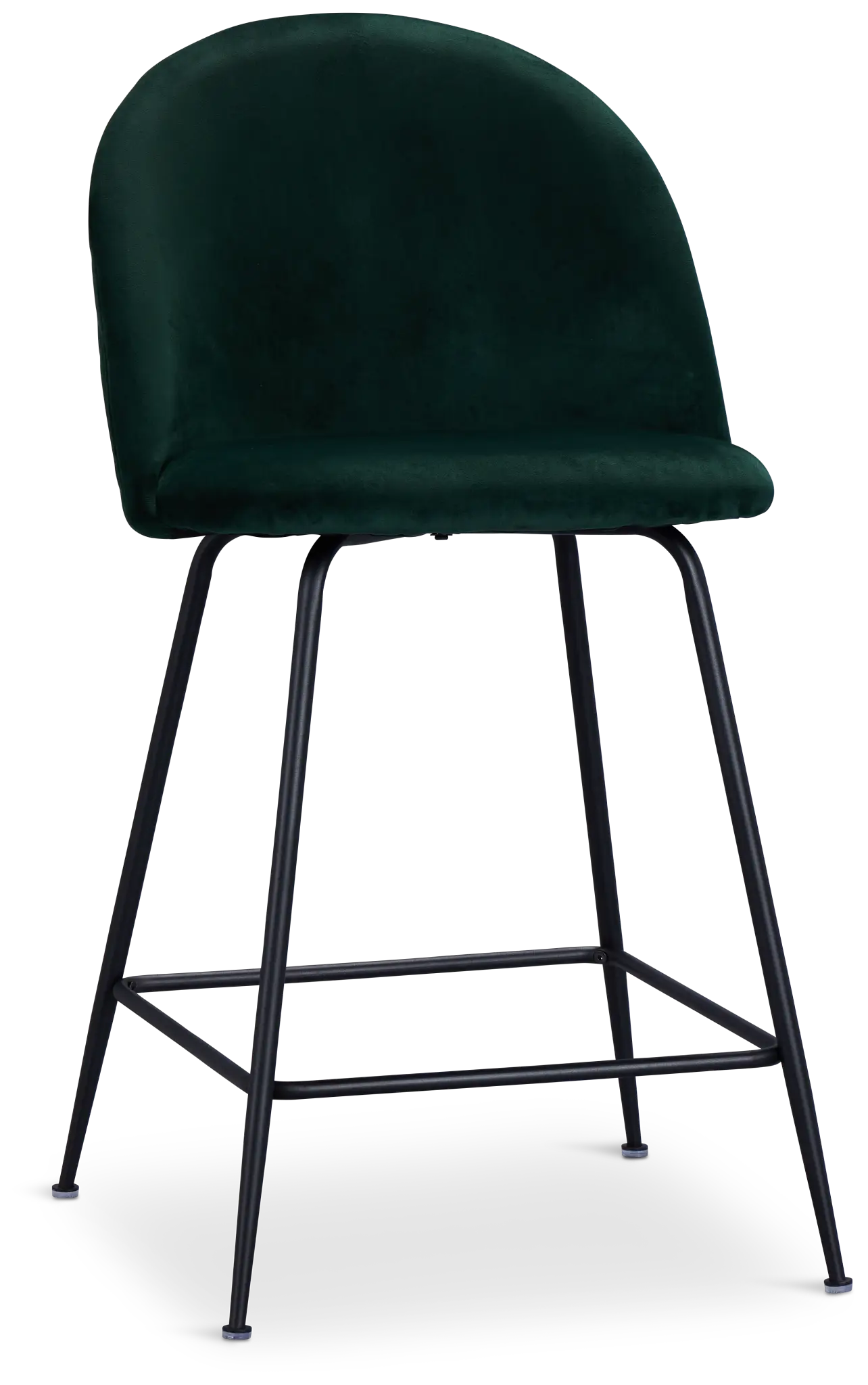Capri Dark Green Velvet Upholstered 24" Barstools W/black Legs Capri Dark Green Velvet Upholstered 24" Barstools W/black Legs