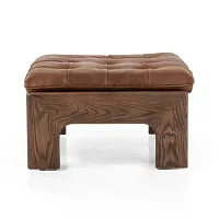 Ferda Brown Lthr/vinyl Ottoman