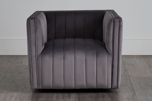 Cobra Dark Gray Velvet Accent Chair