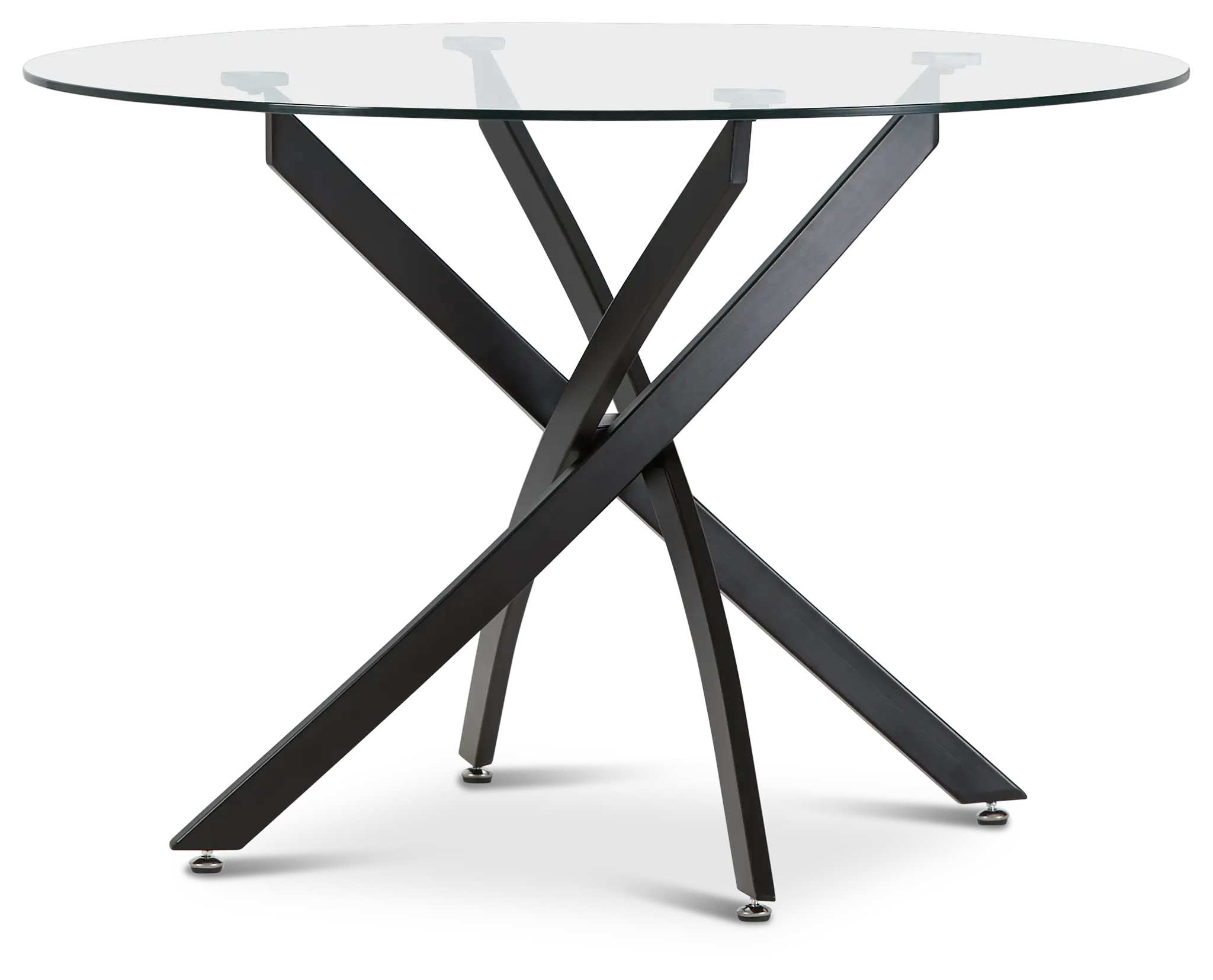 Havana Glass 43" Round Table W/black Legs Havana Glass 43" Round Table W/black Legs