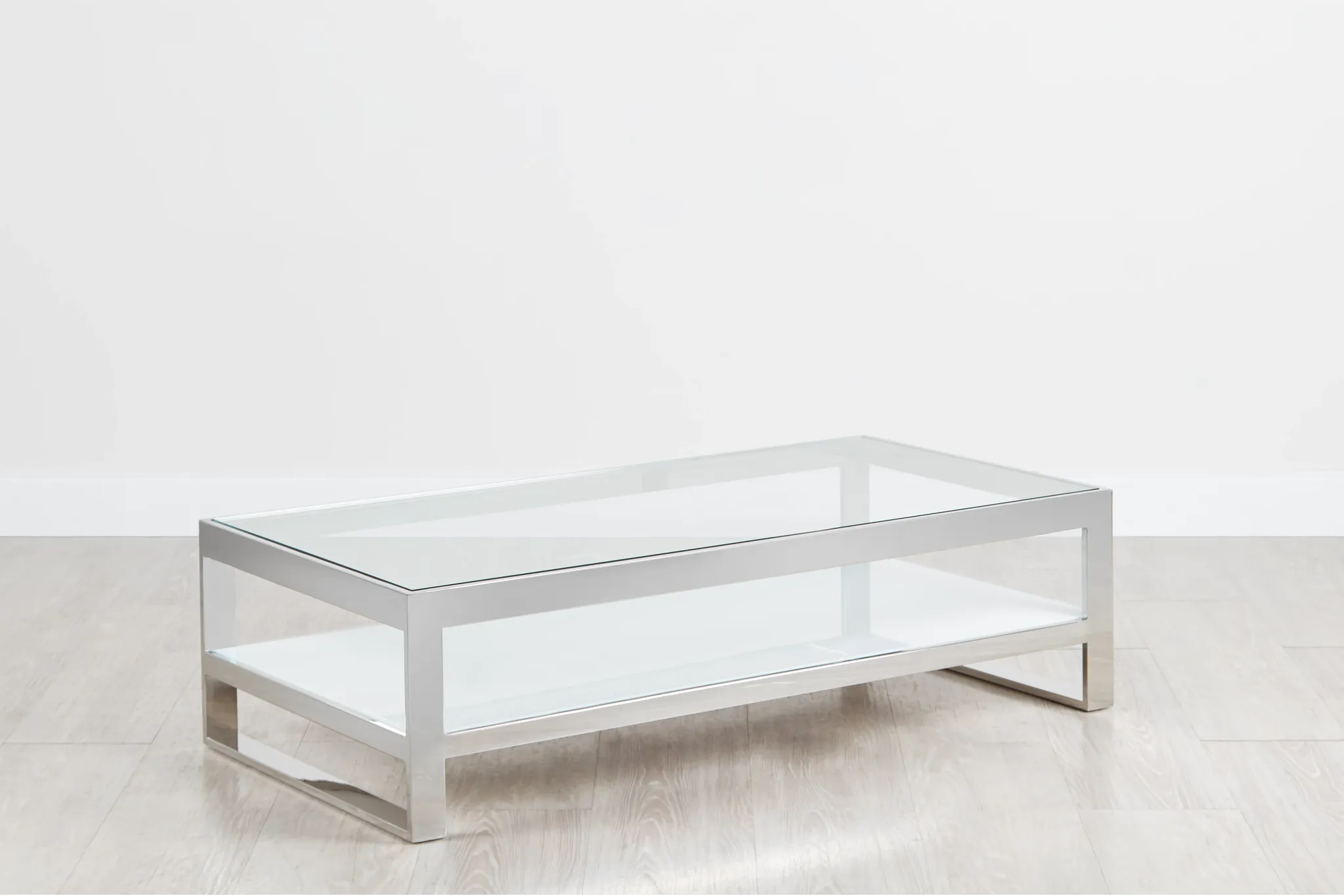 Miami White Glass Rectangular Coffee Table