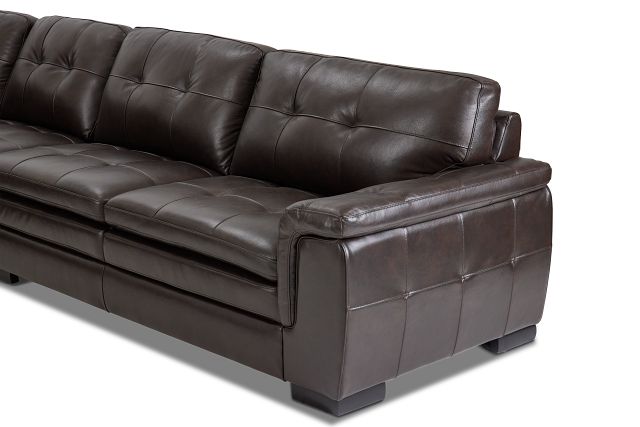 Braden Dark Brown Leather Large Two-arm Sectional