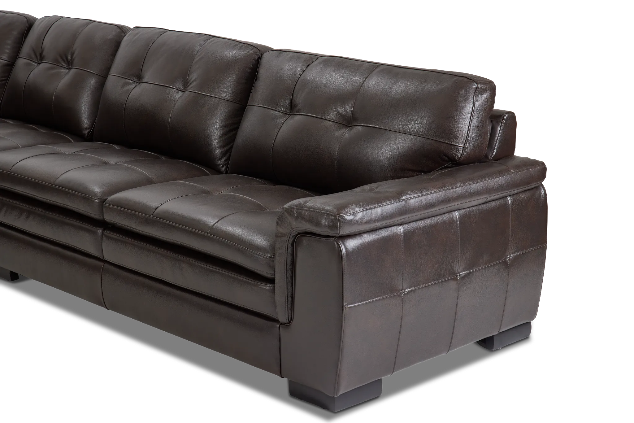 Braden Dark Brown Leather Large Two-arm Sectional
