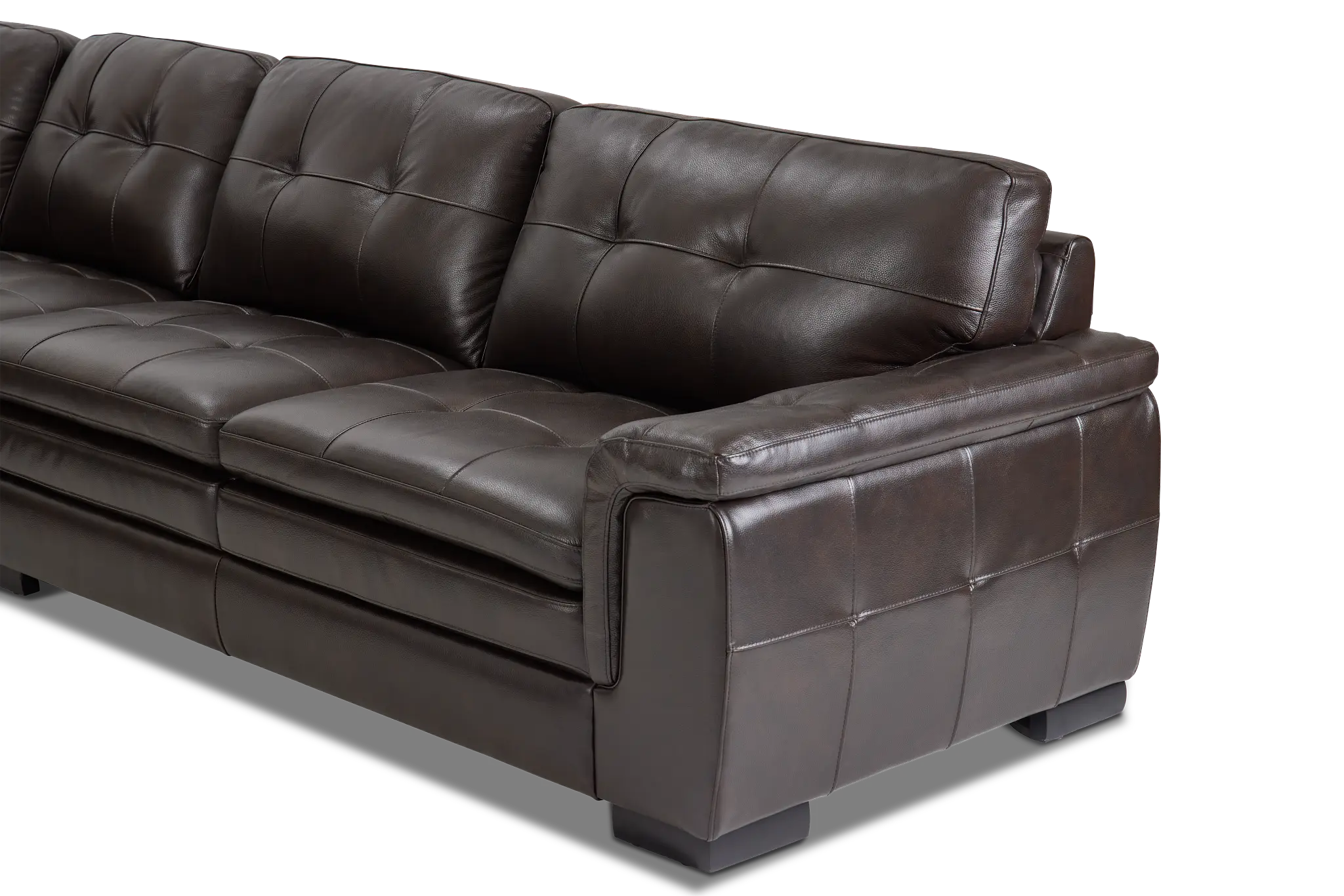 Braden Dark Brown Leather Large Two-arm Sectional Braden Dark Brown Leather Large Two-arm Sectional