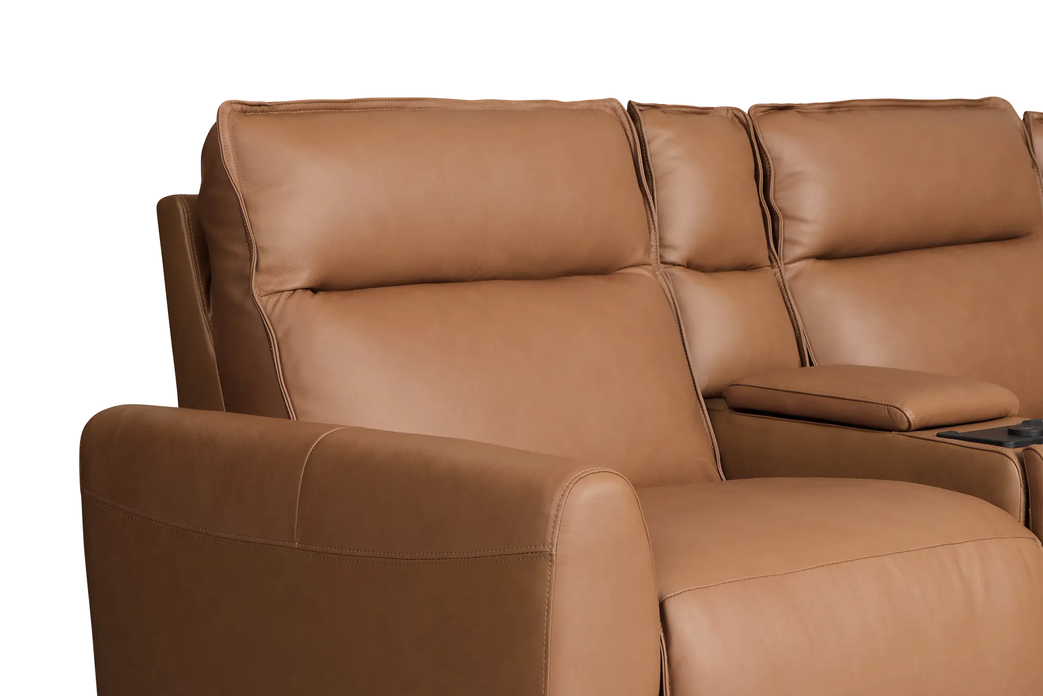 Edison Medium Brown Leather/vinyl Large Triple Power Reclining 2-arm Sectional Edison Medium Brown Leather/vinyl Large Triple Power Reclining 2-arm Sectional