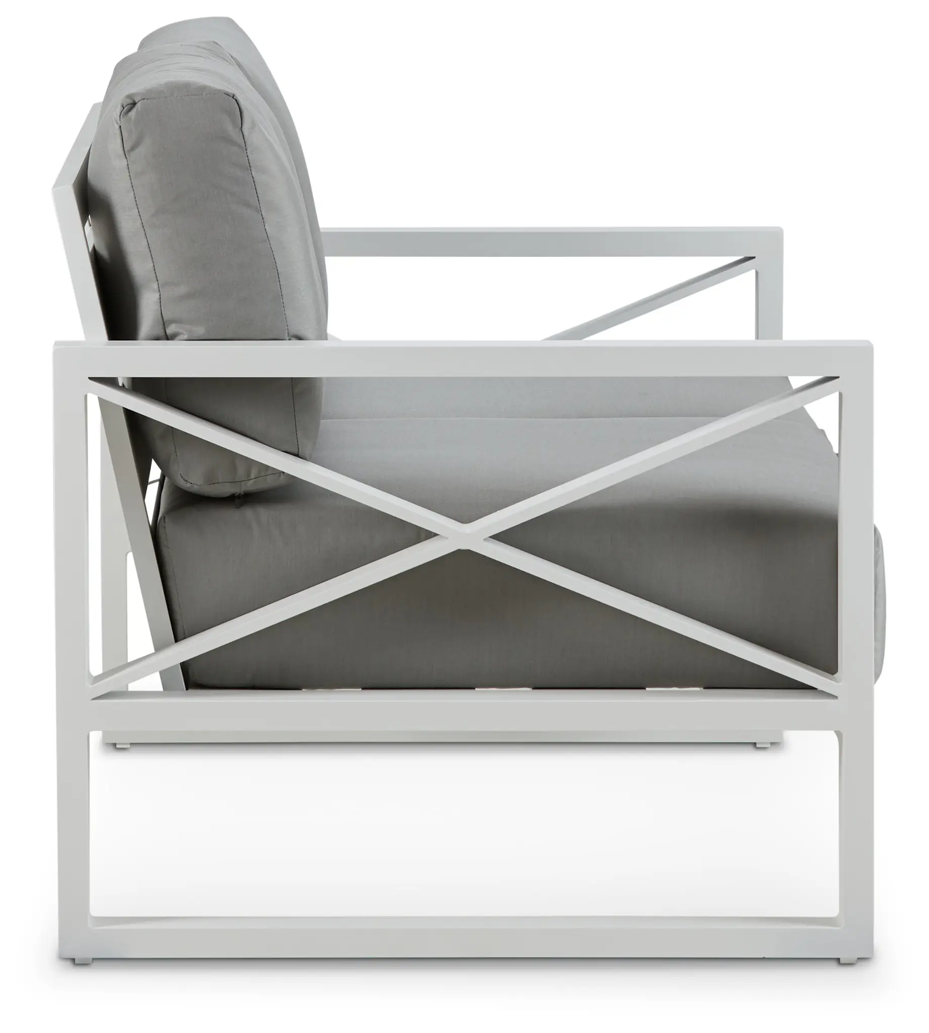 Linear White Dark Gray Aluminum Loveseat Linear White Dark Gray Aluminum Loveseat