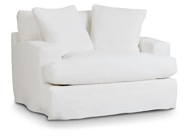 Delilah White Fabric Chair (1)