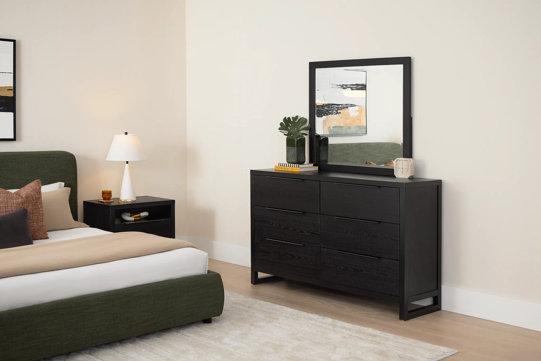 Williamsburg Black Dresser & Mirror