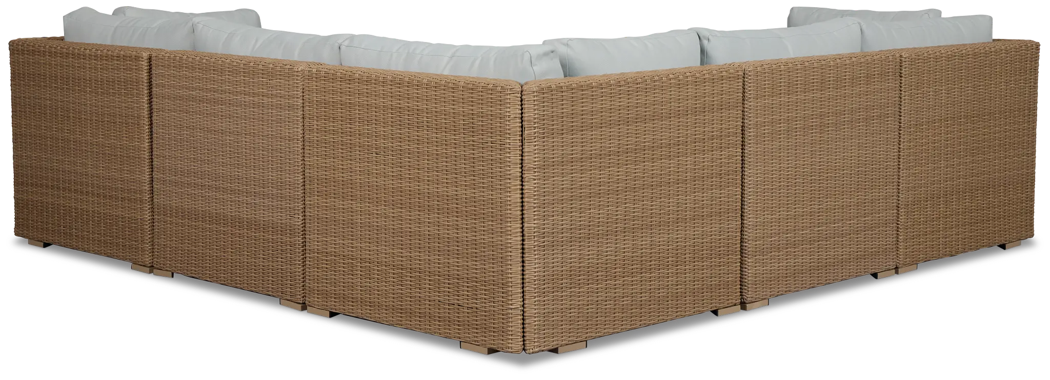 Montecito Light Tone 5-piece Modular Sectional With Light Blue Cushions Montecito Light Tone 5-piece Modular Sectional With Light Blue Cushions